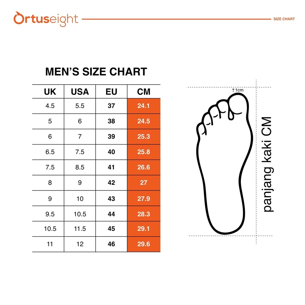 size chart ortusieght birmingham